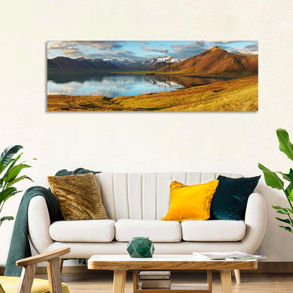 Icelandic Mountain Lake at Golden Hour Wall Art