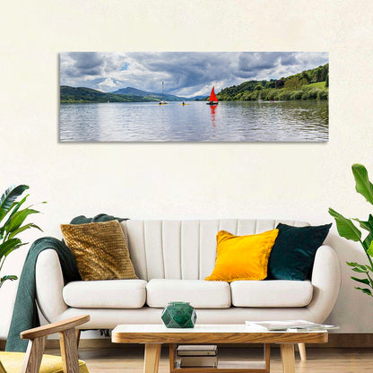 Bala Lake Sailboat Reflection Wall Art