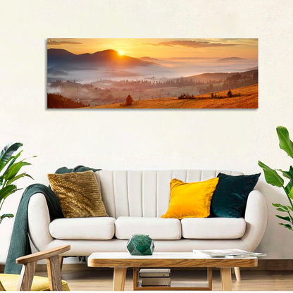 Foggy Mountain Village Wall Art