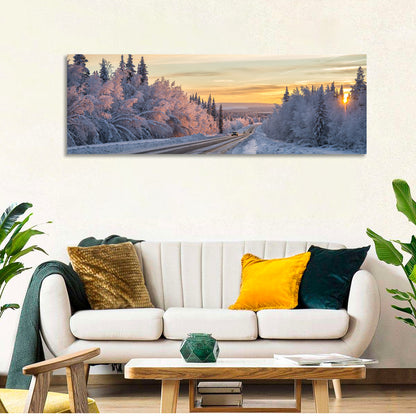 Winter Road at Sunset Wall Art