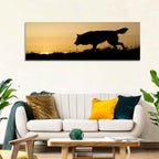 Wolf at Golden Horizon Wall Art