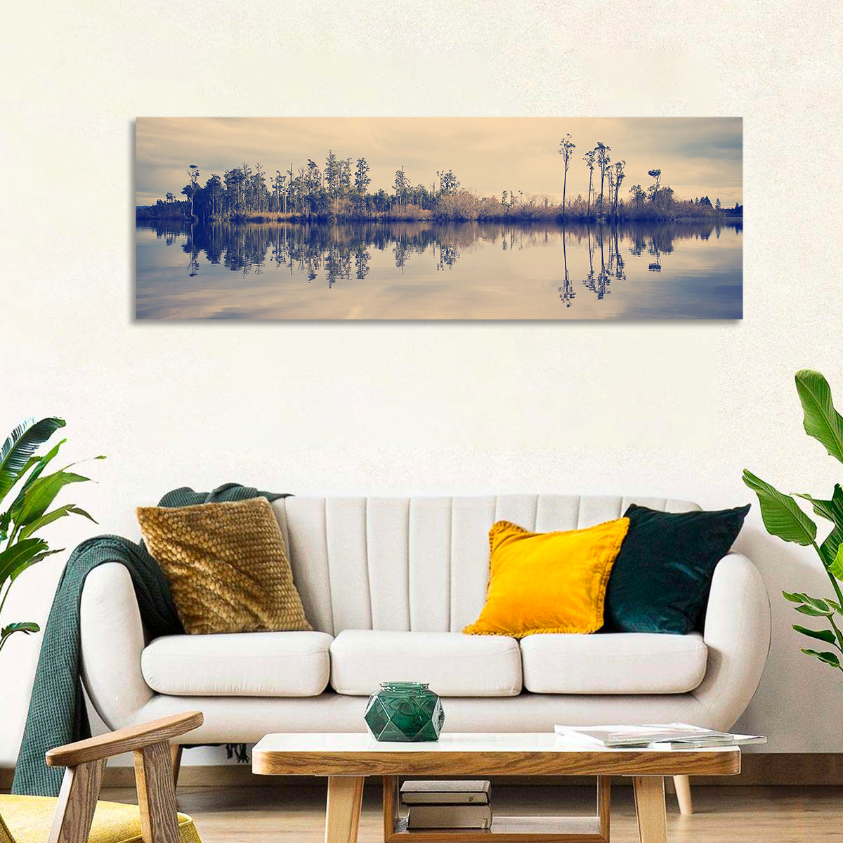 Sunset Over Forest Lake Wall Art