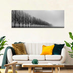 Misty Row of Bare Trees Wall Art