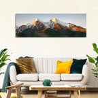 Sunlit Snow Capped Peaks Wall Art