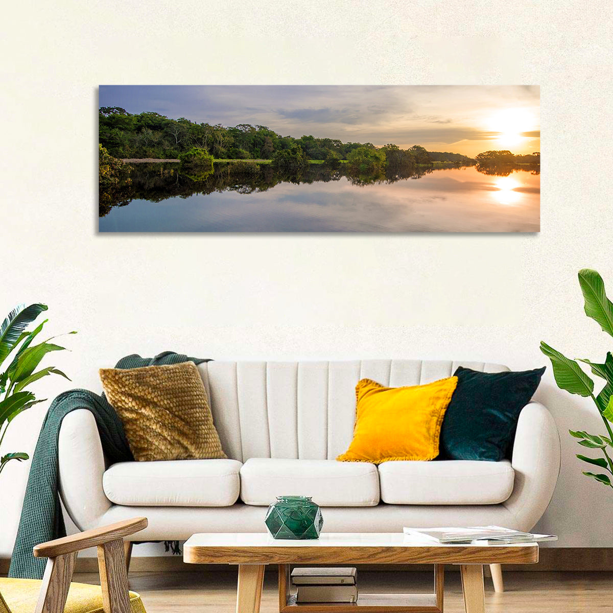 Amazon River Sunset Reflection Wall Art
