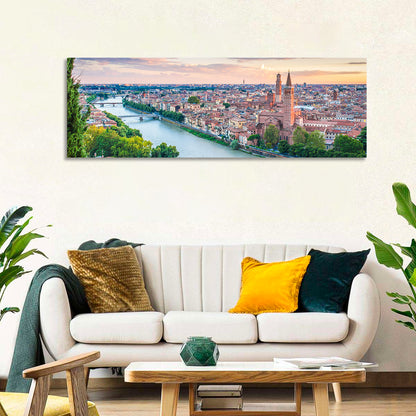 Verona Riverbend at Golden Hour Wall Art