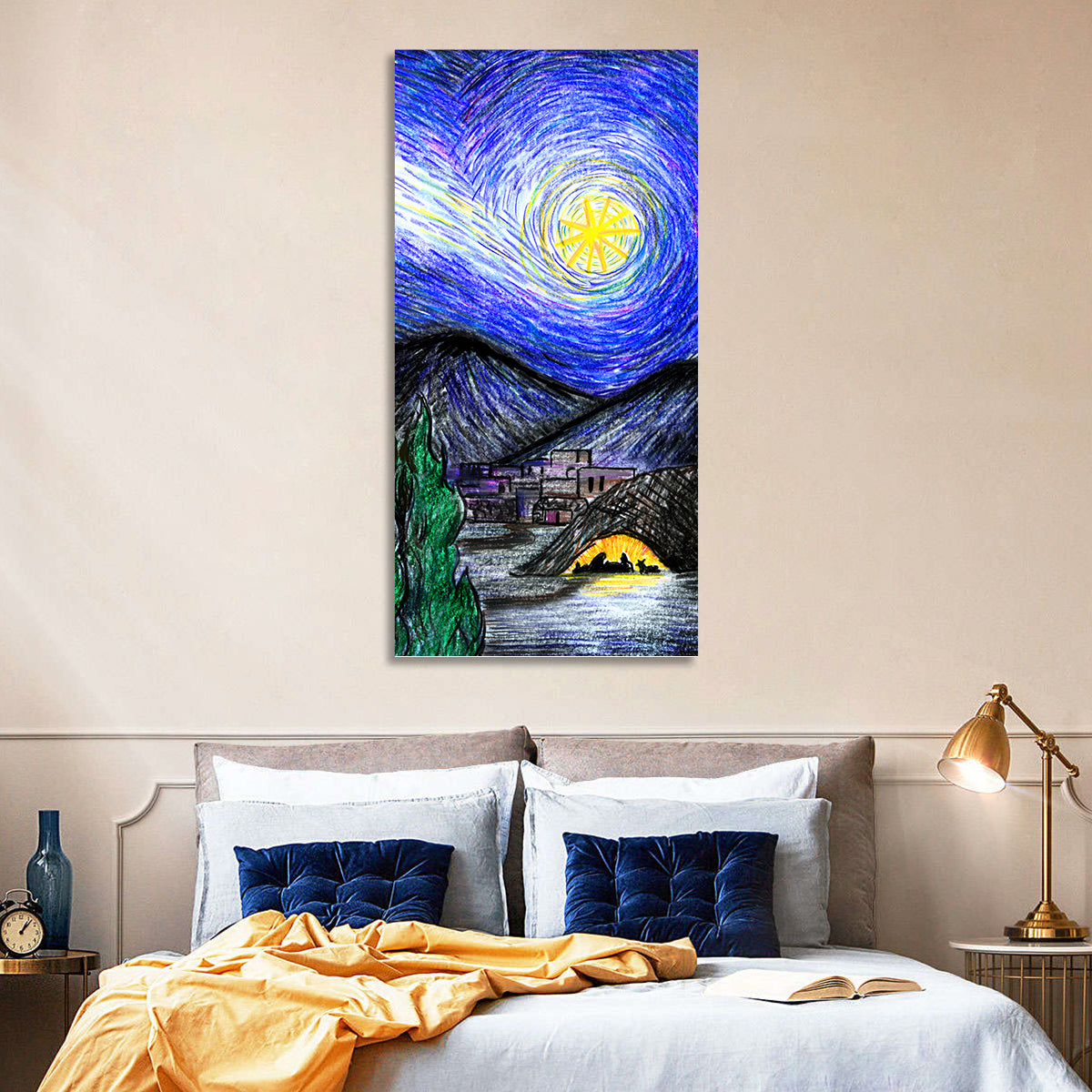 Starry Night Over Bethlehem Wall Art