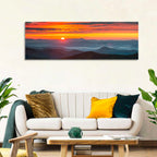 Blue Ridge Sunrise Over Misty Ridges Wall Art