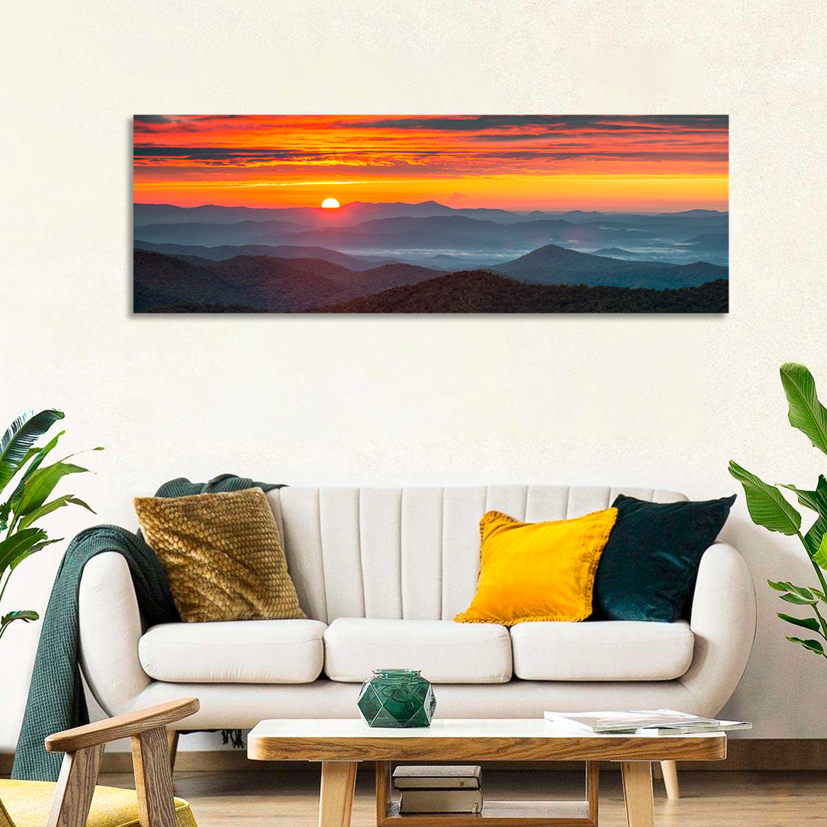 Blue Ridge Sunrise Over Misty Ridges Wall Art