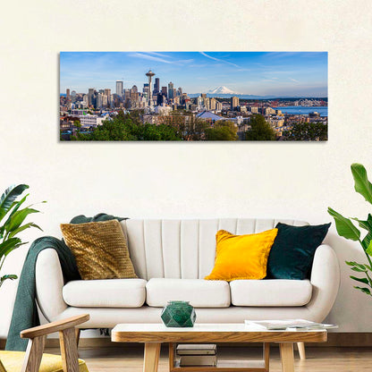 Seattle Skyline with Mount Rainier Wall Art