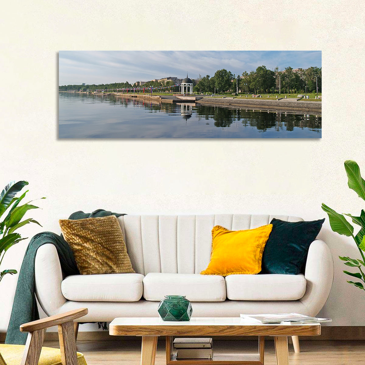 Lake Onega Promenade with Gazebo Wall Art