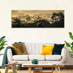 Bronze Morning Mist Over Hills Wall Art