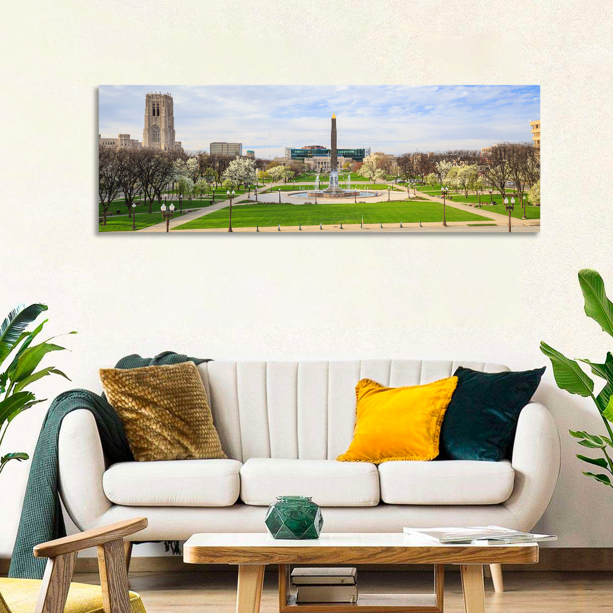 Cathedral of Learning Plaza Wall Art in a room, panoramic