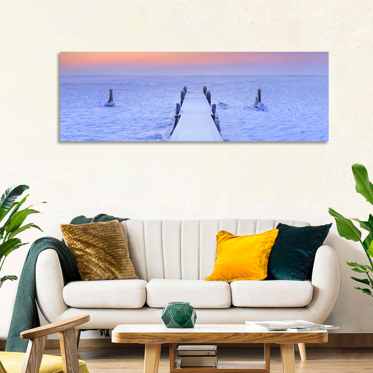 Frosted Jetty at Sunrise Wall Art