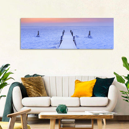 Frosted Jetty at Sunrise Wall Art