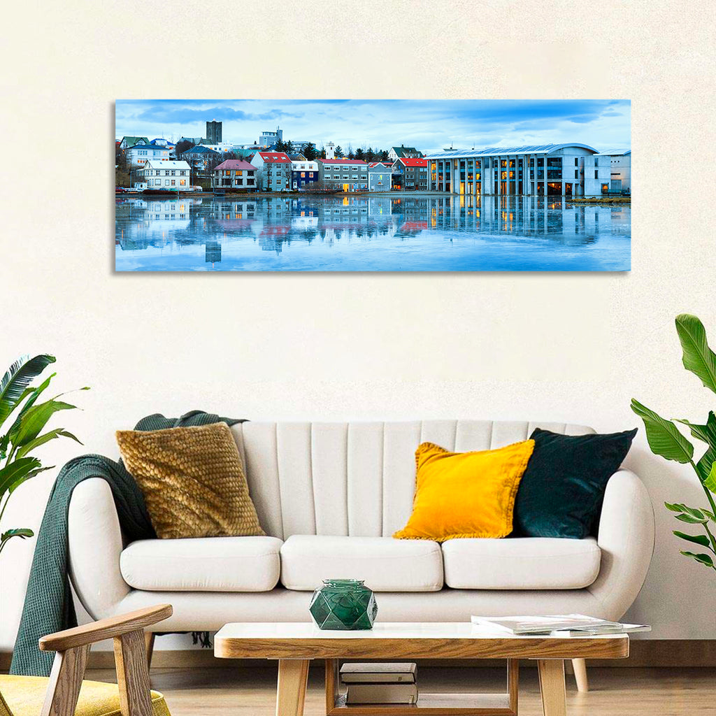 Reykjavik City Hall at Blue Hour Wall Art