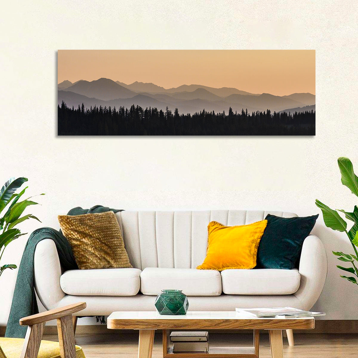 Lavender Mountain Ridge Silhouettes Wall Art