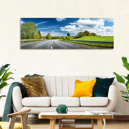 Sunlit Asphalt Road Wall Art