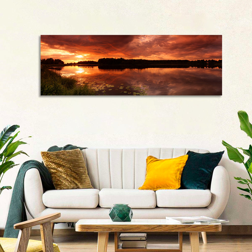 Sunset Lake Reflection Wall Art