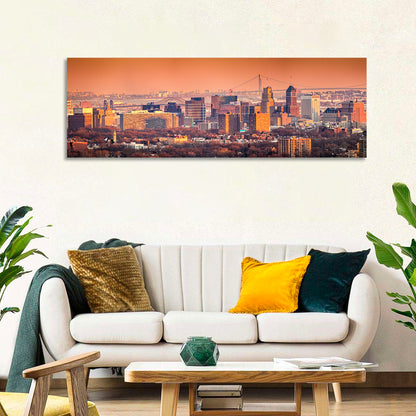Newark Golden Hour Skyline Wall Art