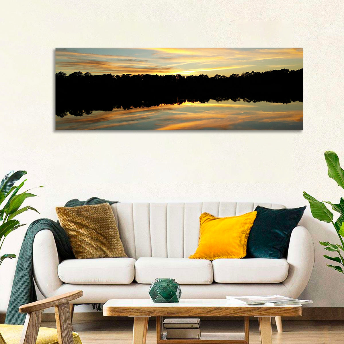 Lake Charles Golden Sunset Wall Art