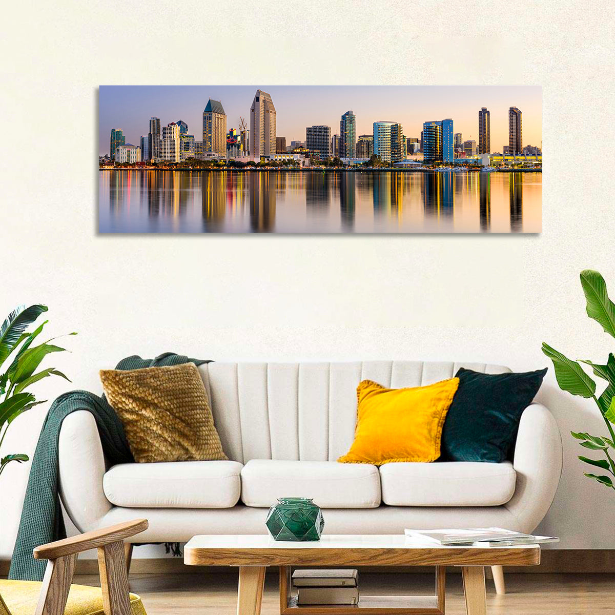 San Diego Skyline at Golden Dusk Wall Art