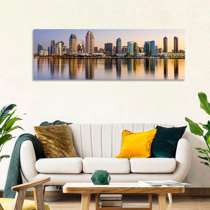 San Diego Skyline at Golden Dusk Wall Art