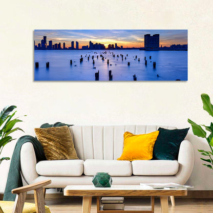 Jersey City Skyline at Dusk Wall Art