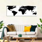 Minimalist Black World Map Wall Art