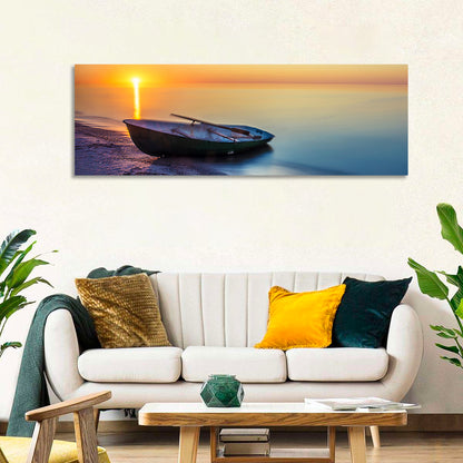 Rowboat Sunrise Seascape Wall Art