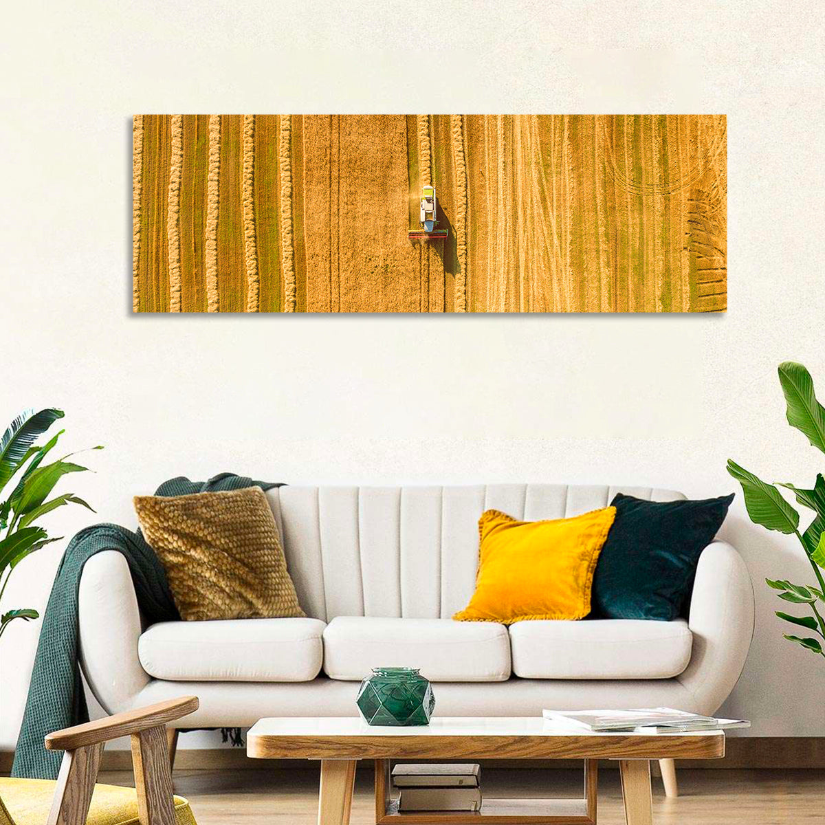 Aerial Wheat Harvest Wall Art