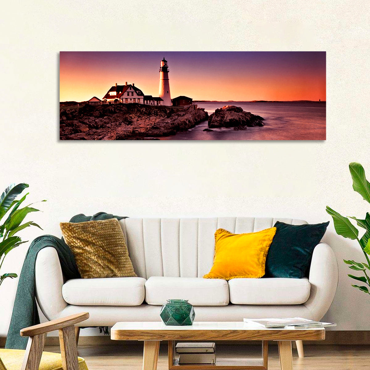 Portland Head Light at Dusk Wall Art
