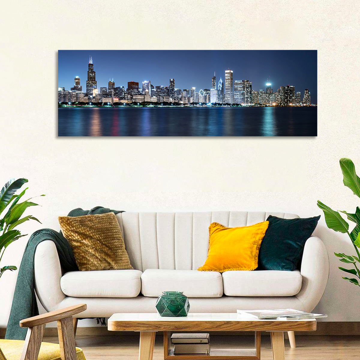 Chicago Night Skyline Wall Art