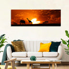 Safari Sunset Silhouettes Wall Art