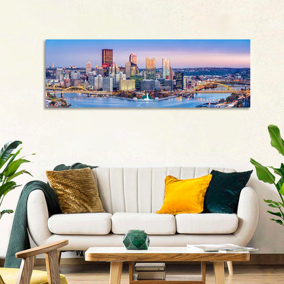 Pittsburgh Twilight Skyline Wall Art