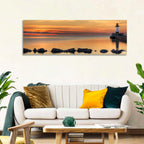 Duluth North Pier Lighthouse Sunset Wall Art