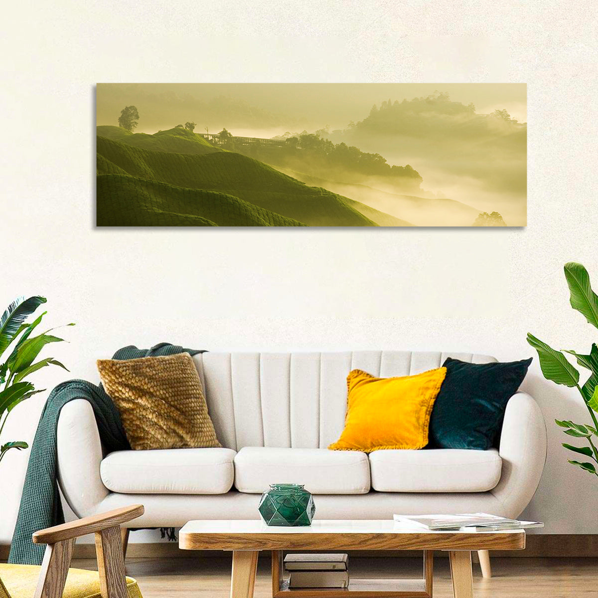 Tea Plantation Morning Mist Wall Art