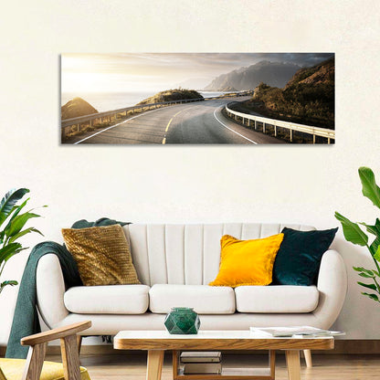 Golden Sunrise Coastal Road Wall Art