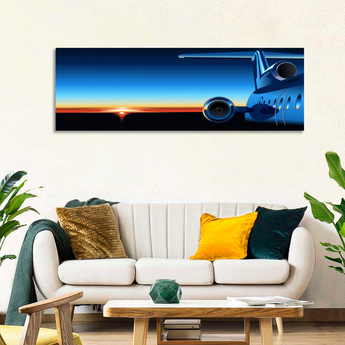 Private Jet Sunrise Wall Art