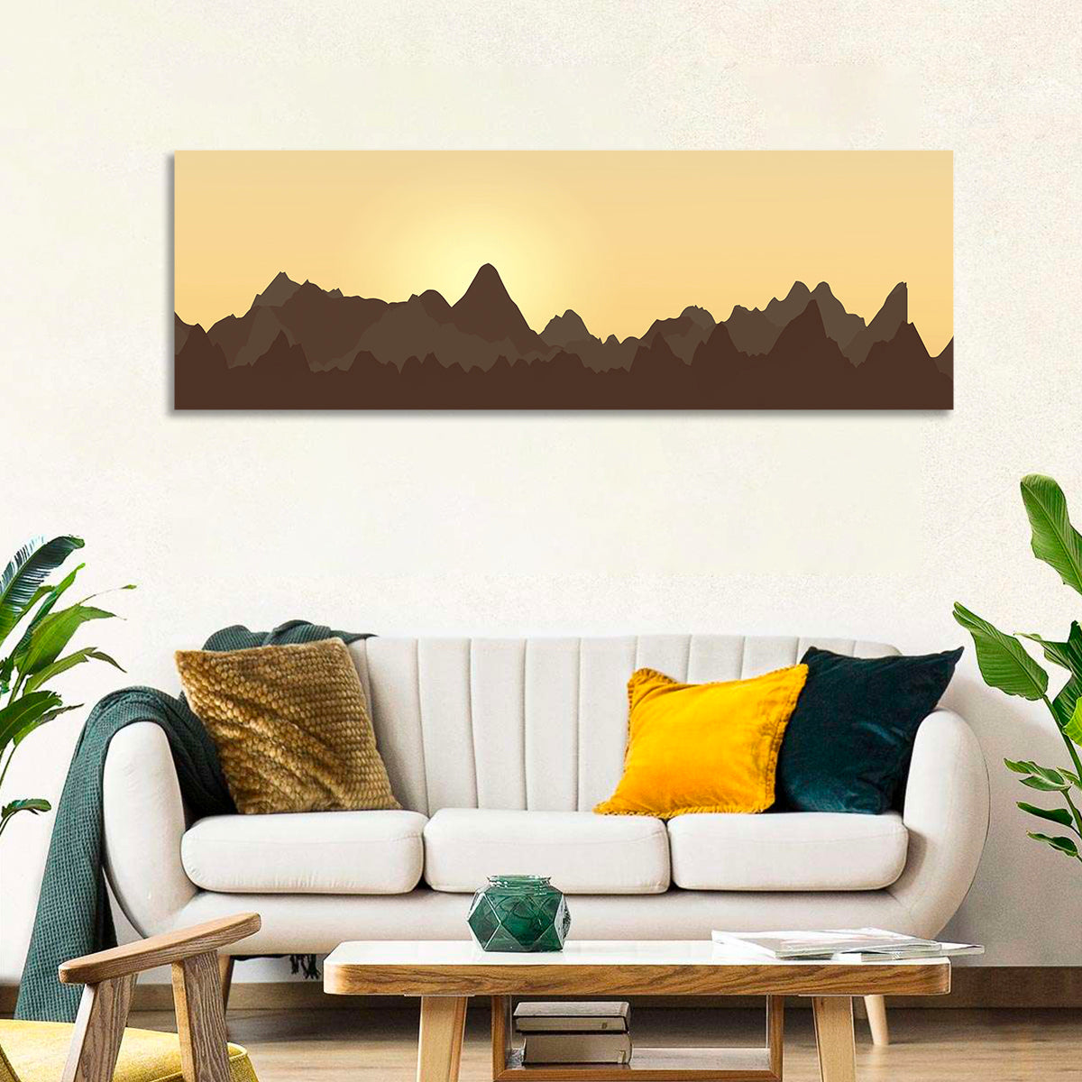 Sunset Mountain Silhouettes Wall Art