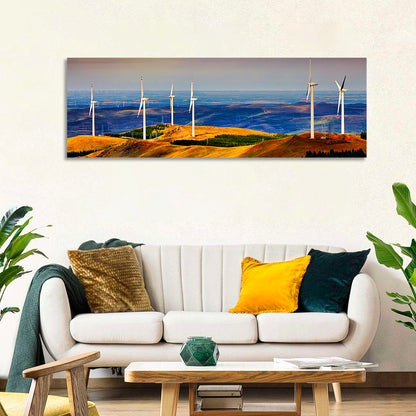 Golden Hour Wind Turbines Wall Art