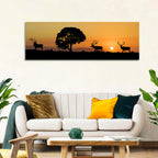 Bull Elk Sunset Silhouette Wall Art