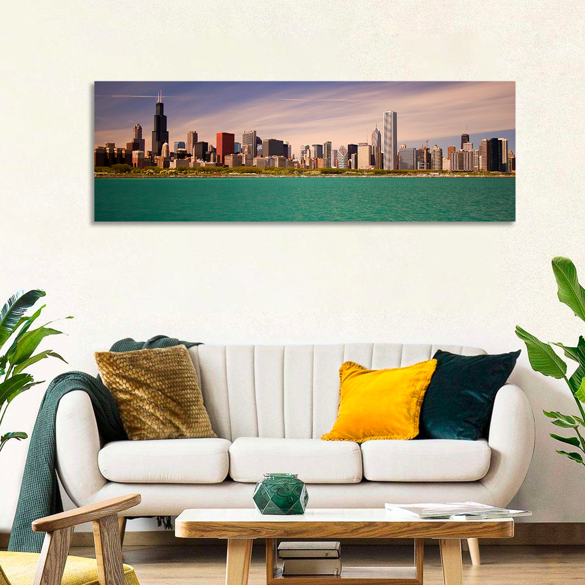 Chicago Skyline Above Lake Michigan Wall Art