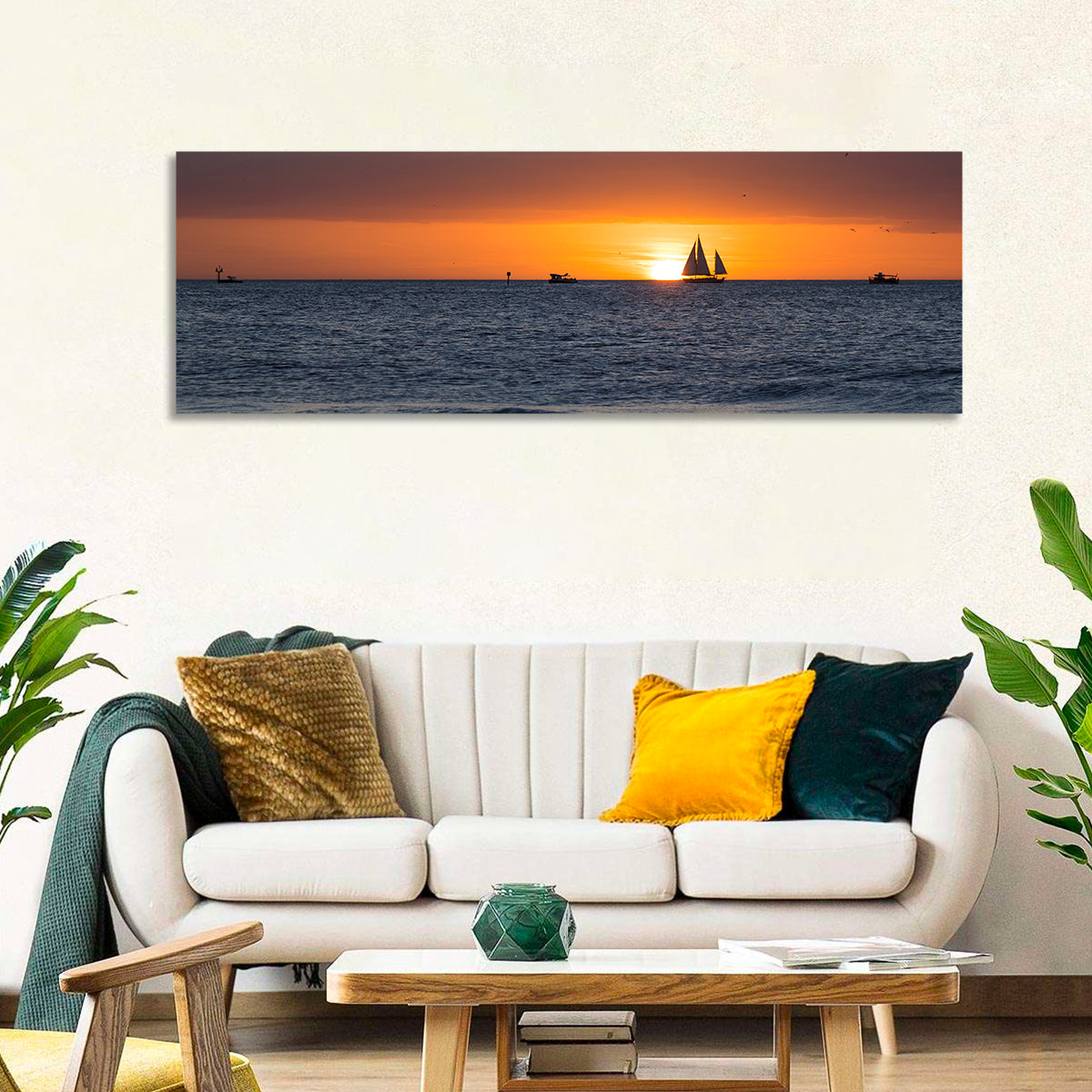 Florida Sailboat Sunset Wall Art