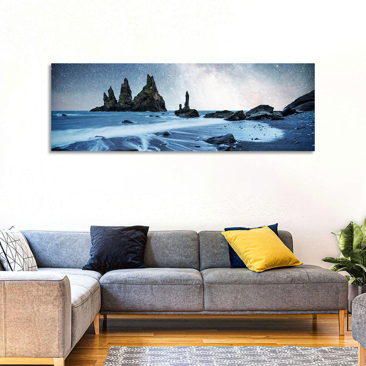 Reynisdrangar Sea Stacks Night Wall Art