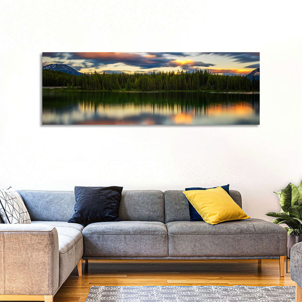 Herbert Lake Sunset Reflection Wall Art
