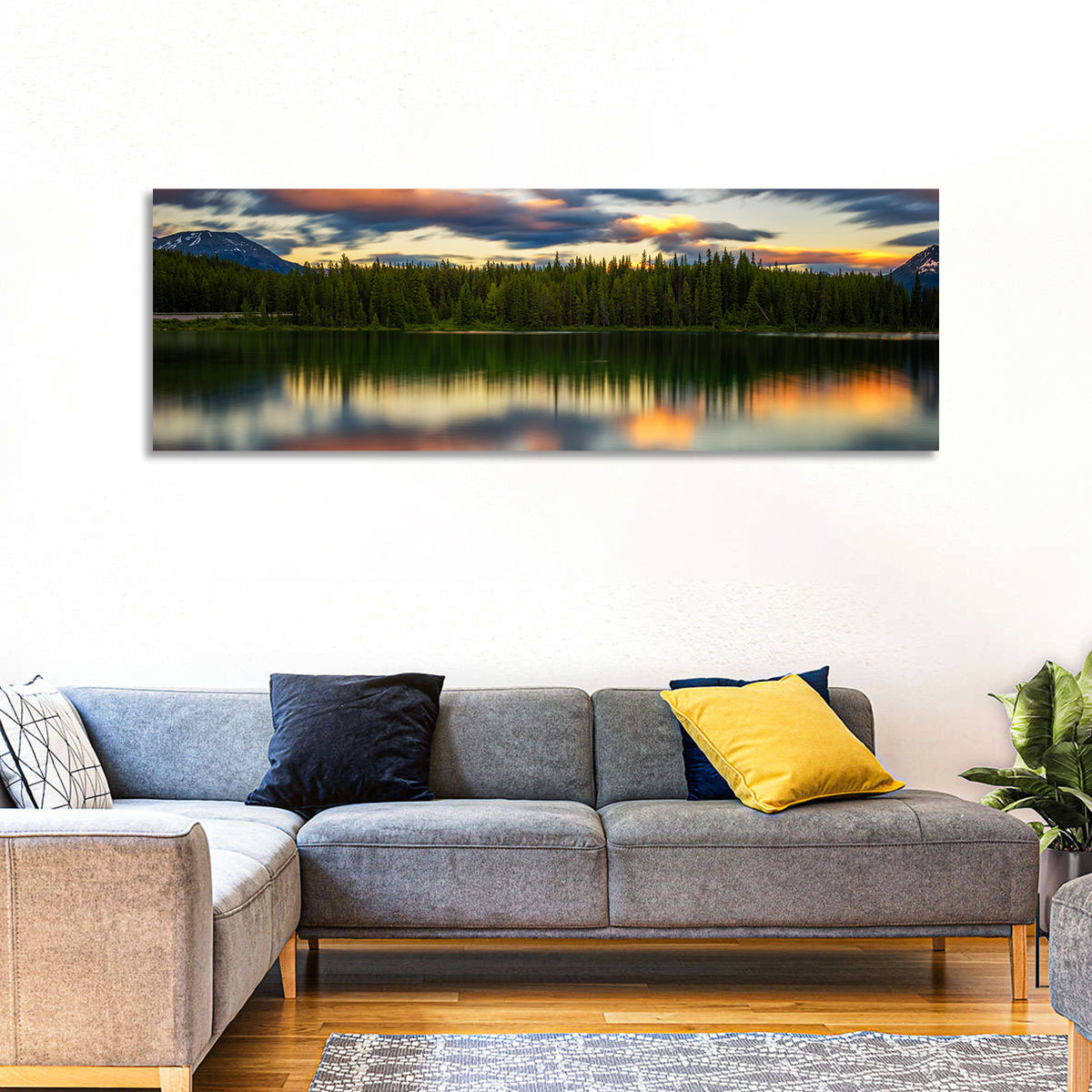 Herbert Lake Sunset Reflection Wall Art