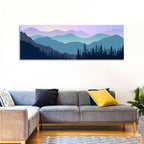 Purple Dawn Mountain Range Wall Art