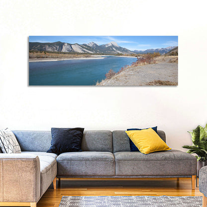 Mount Aeolus Over Athabasca Riverbank Wall Art
