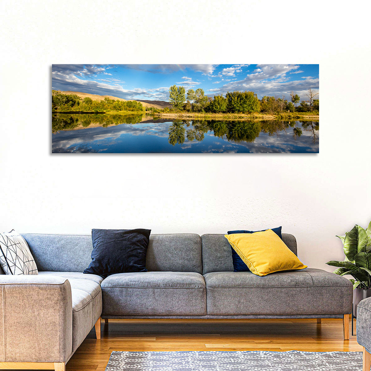 Boise River Rainbow Reflection Wall Art